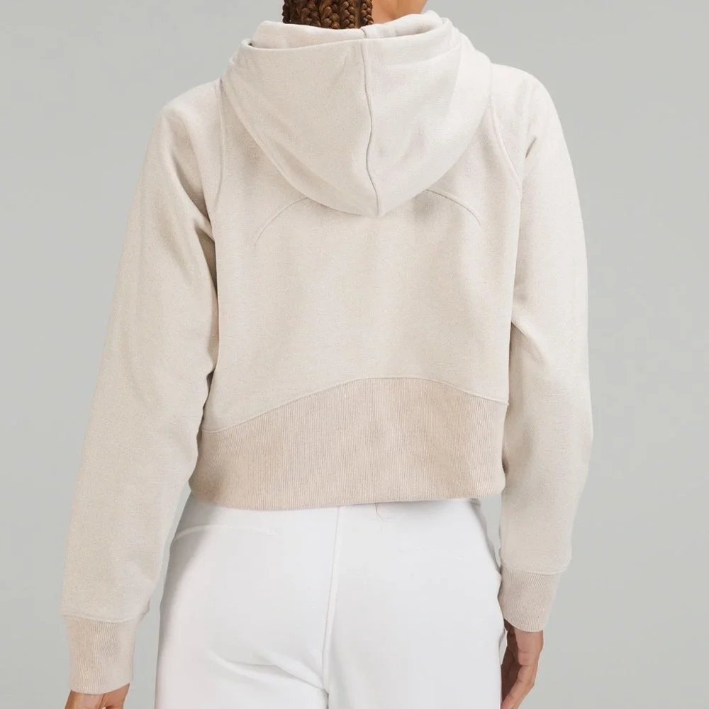 Lululemon Loungeful Hoodie- cropped. Bone/ gold glitter sparkle- EUC